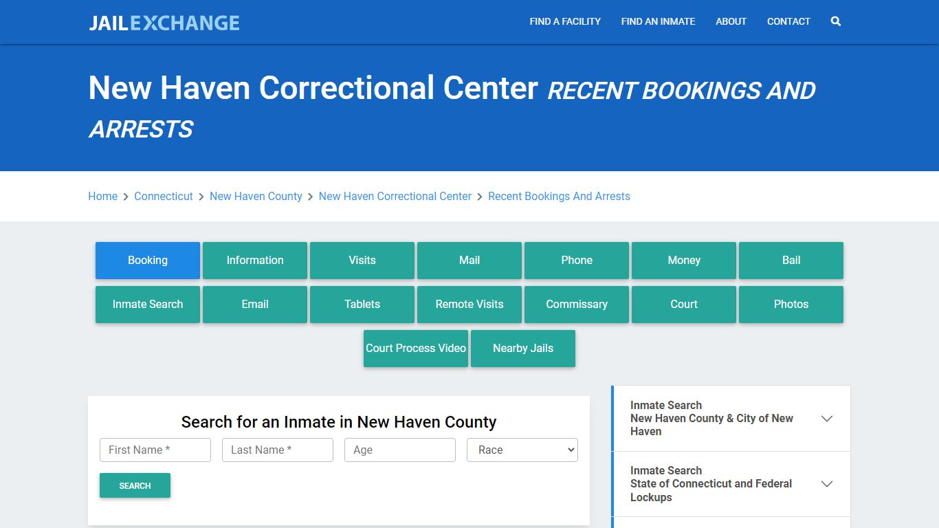 New Haven Correctional Center Recent Bookings And Arrests - Jail Exchange